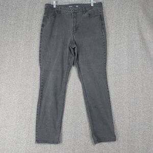OLD NAVY JEANS WOMENS BLACK HIGH RISE STRAIGHT LEG DENIM PANTS SIZE 16